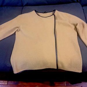 Ann Taylor wool jacket size Large. Tan colored with brown trim.